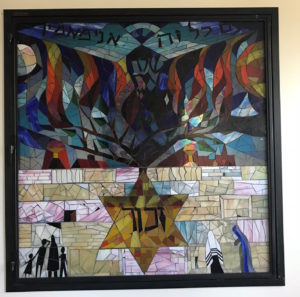 The Holocaust Window moved from its prior location at the former Temple Shalom of Milton, is finally in its new home at Cong. Beth Shalom of the Blue Hills.